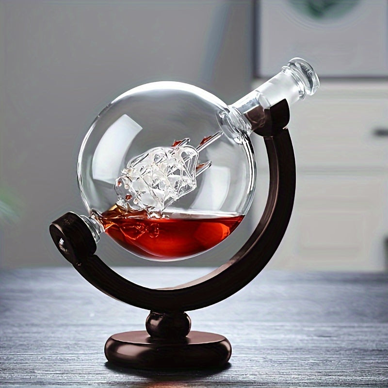 Creative Globe Decanter Set W/ 2 Whisky Glasses